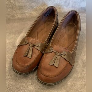Clarks Chestnut Leather Loafers
